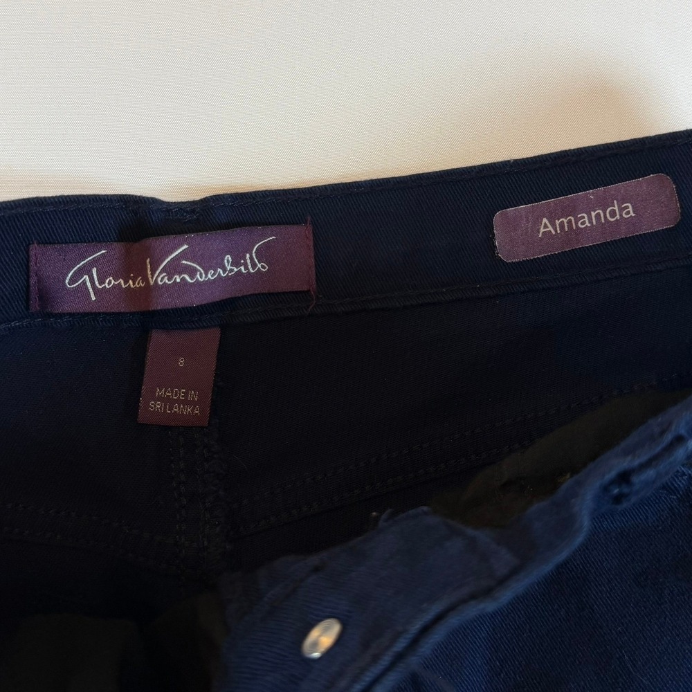 🔴 Gloria Vanderbilt  Size 8 Classic Fit Navy Blue Jeans Women's - Picture 2 of 10